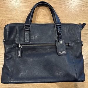 Tumi luxury black Leather Briefcase